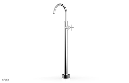 Phylrich TRANSITION Tall Floor Mount Tub Filler - Cross Handle 120-44-02