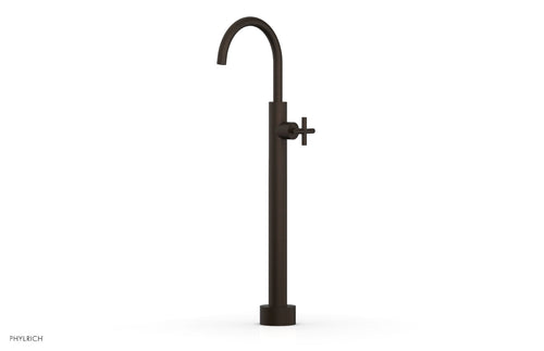 Phylrich TRANSITION Low Floor Mount Tub Filler - Cross Handle 120-44-04
