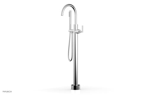 Phylrich TRANSITION Tall Floor Mount Tub Filler - Lever Handle with Hand Shower 120-45-01