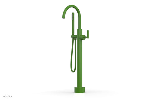 Phylrich TRANSITION Low Floor Mount Tub Filler - Lever Handle with Hand Shower 120-45-03