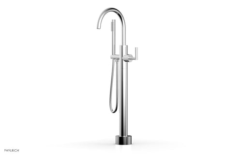 Phylrich TRANSITION Low Floor Mount Tub Filler - Lever Handle with Hand Shower 120-45-03