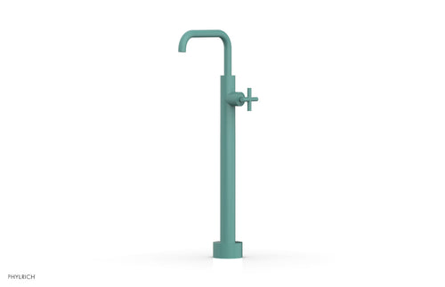 Phylrich TRANSITION Low Floor Mount Tub Filler - Cross Handle 120-46-04