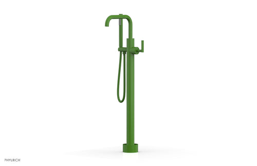 Phylrich TRANSITION Tall Floor Mount Tub Filler - Lever Handle with Hand Shower 120-47-01