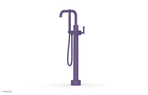 Phylrich TRANSITION Low Floor Mount Tub Filler - Lever Handle with Hand Shower 120-47-03