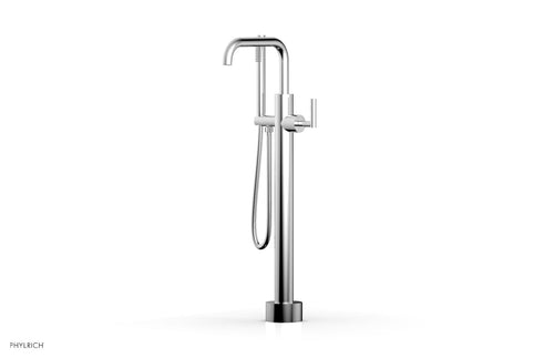 Phylrich TRANSITION Low Floor Mount Tub Filler - Lever Handle with Hand Shower 120-47-03