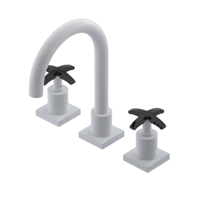 Rubinet Widespread Lav. Set. (less drain) White