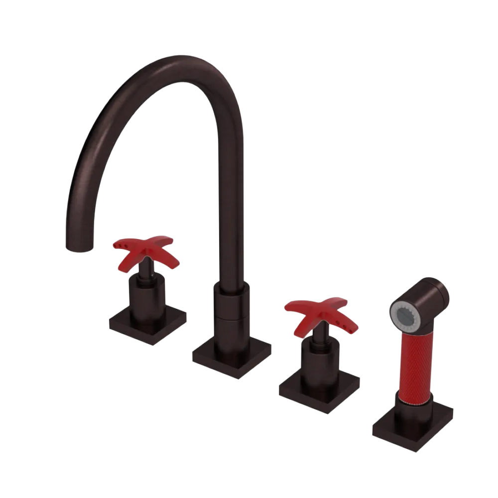 Rubinet Widespread Kitchen Set with Hand Spray Oil Rubbed Bronze
