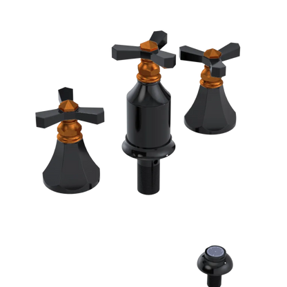 Rubinet Bidet Fitting with Spray, Diverter, and Vacum Breaker (Less Drain) Black