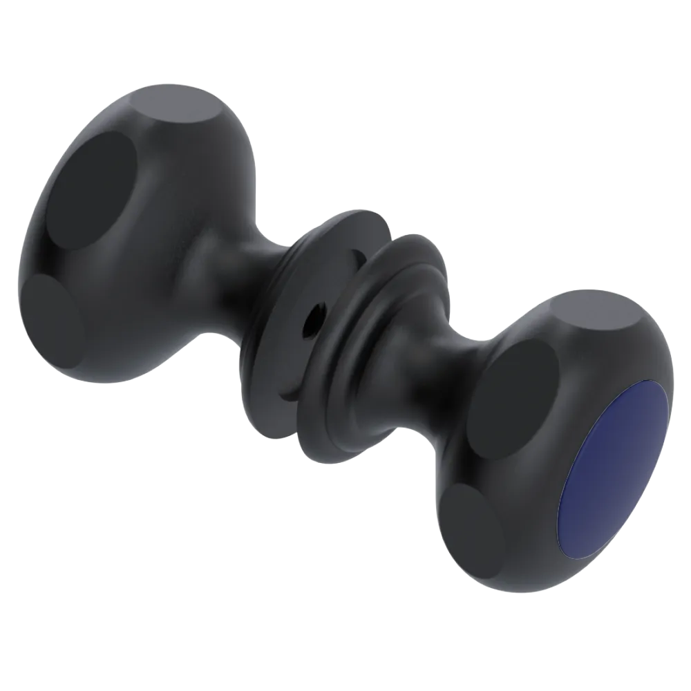 Rubinet Shower Door Knob (set) Matt Black