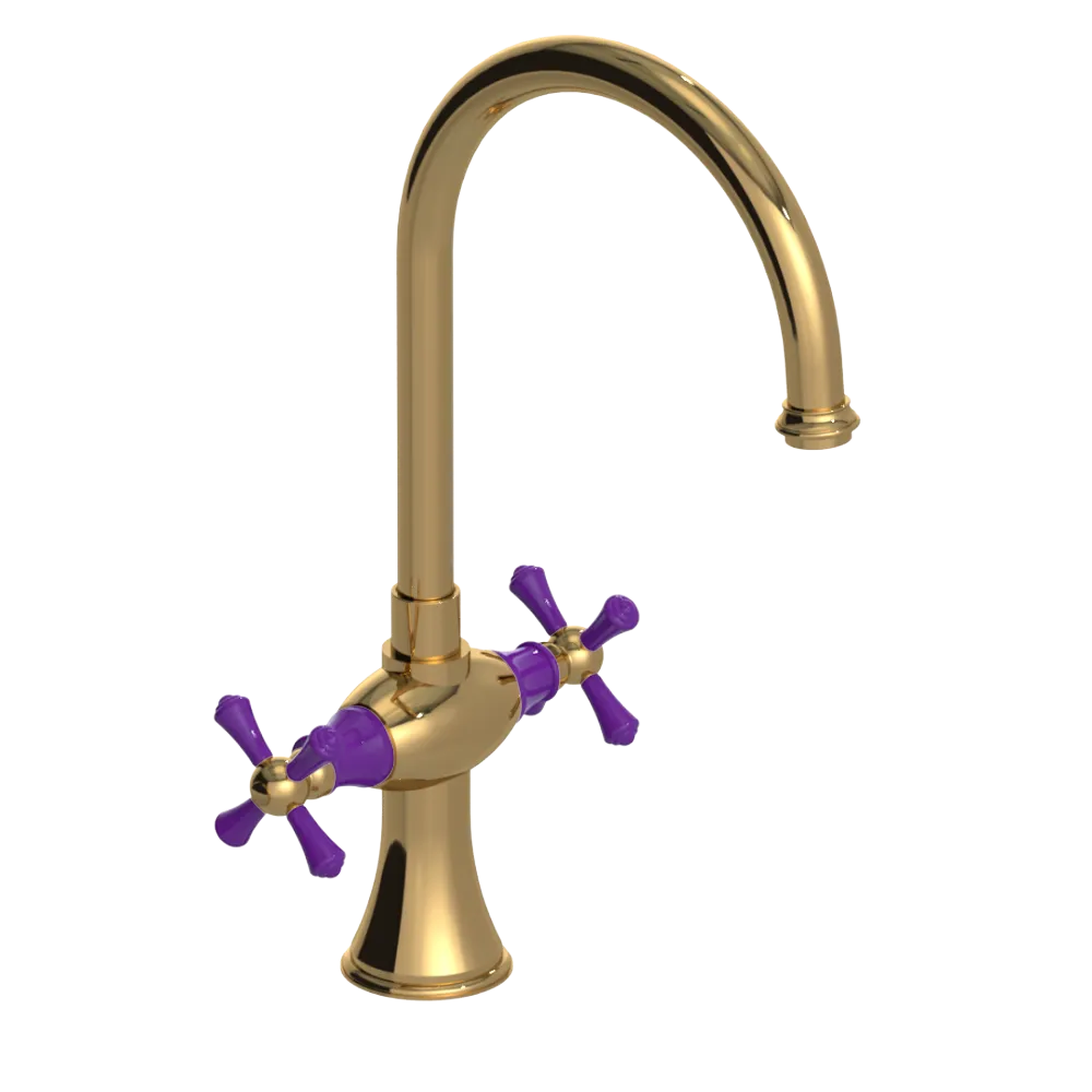 Rubinet Two Handle Single Hole Kitchen Set Gold