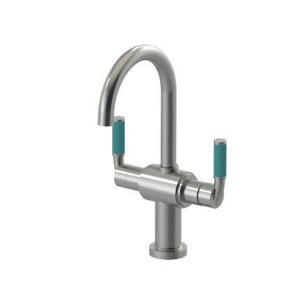 Rubinet Single Hole Dual Handle Lav. Set. (less drain) Satin Nickel