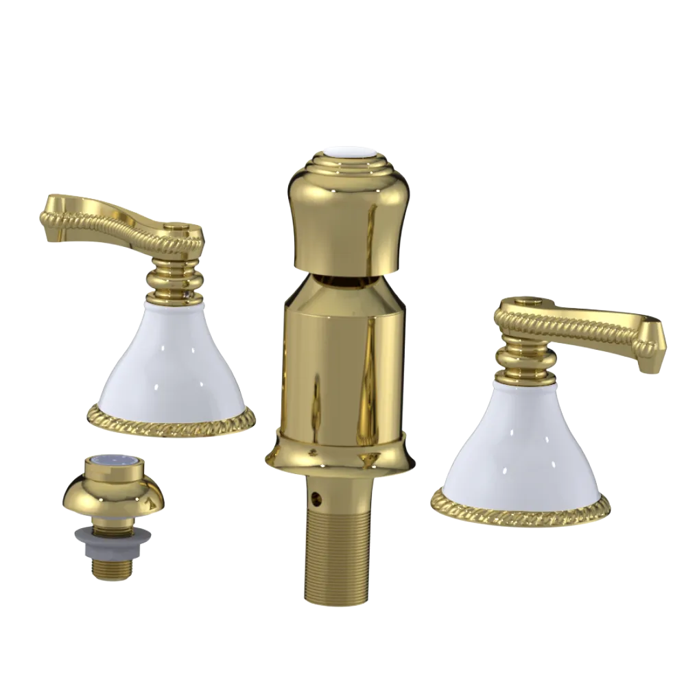 Rubinet Bidet Fitting with Spray, Diverter, and Vacum Breaker (Less Drain) Natural Brass