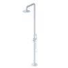 Rubinet Pressure Balance Outdoor Shower with Hand Held Shower & 10" Shower Head - 304 Stainless Steel Matt White