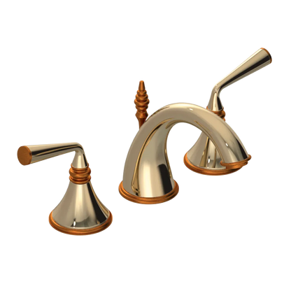 Rubinet Widespread Lav. Set. (less drain) Gold