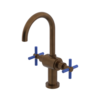 Rubinet Single Hole Dual Handle Lav. Set with LaSalle Spout (less drain) Tuscan Brass