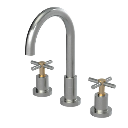 Rubinet Widespread Kitchen Set with LaSalle Spout Satin Nickel