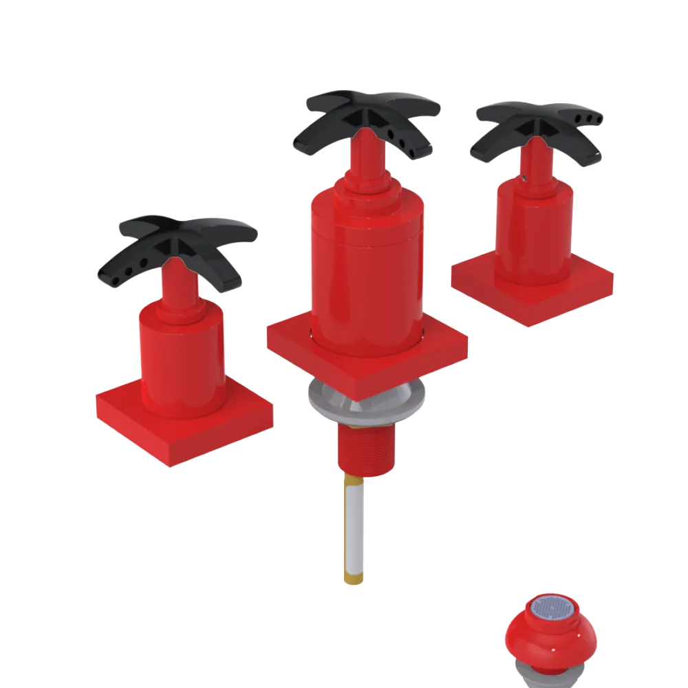 Rubinet Bidet Fitting with Spray, Diverter, and Vacuum Breaker (less drain) Red