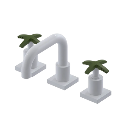 Rubinet Widespread Lav. Set. with Genesis spout (less drain) White