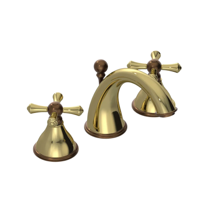 Rubinet Widespread Lav. Set. (less drain) Natural Brass