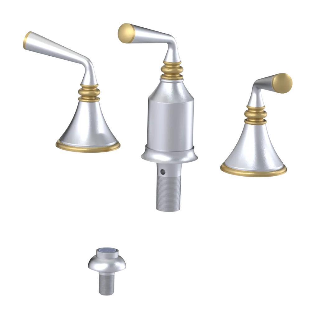 Rubinet Bidet Fitting with Spray, Diverter, and Vacum Breaker (Less Drain) Satin Chrome