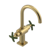 Rubinet Single Hole Dual Handle Lav. Set. (less drain) Satin Brass