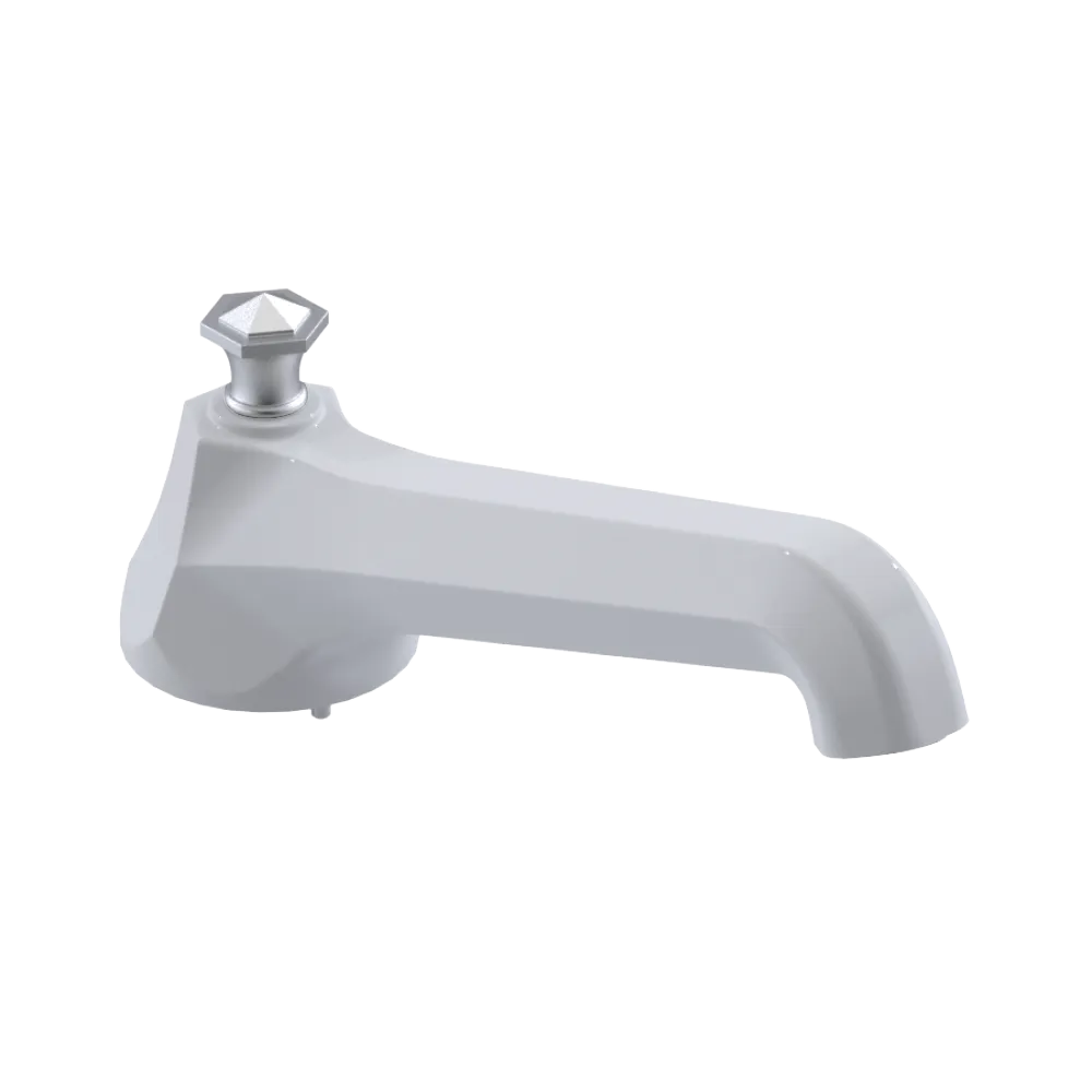 Rubinet Tub Filler Spout Deck Mount White