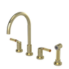 Rubinet Widespread Kitchen Set with Hand Spray Gold