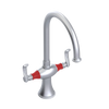 Rubinet Two Handle Single Hole Kitchen Set Satin Chrome