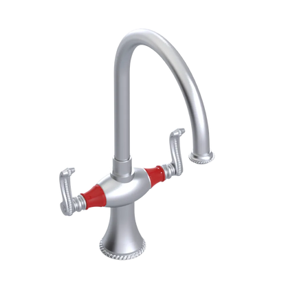 Rubinet Two Handle Single Hole Kitchen Set Satin Chrome