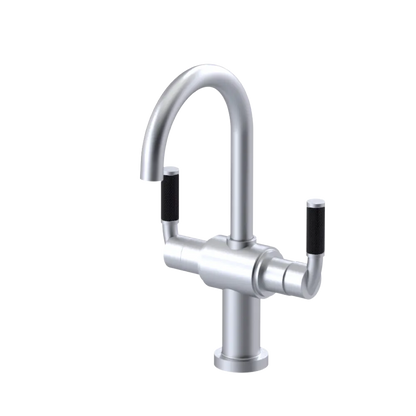 Rubinet Single Hole Dual Handle Lav. Set. (less drain) Satin Chrome
