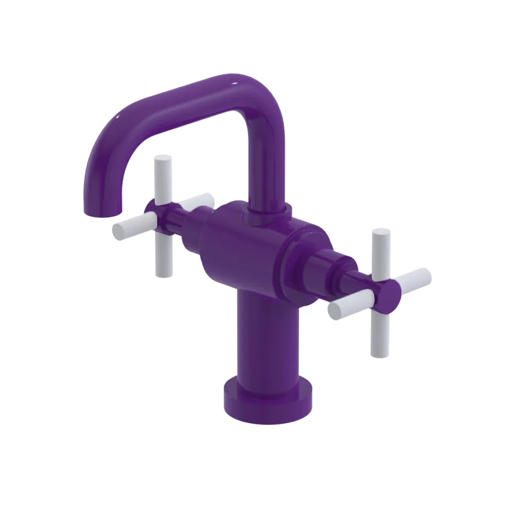 Rubinet Single Hole Dual Handle Lav. Set. (less drain) Purple Haze