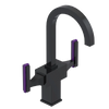 Rubinet Single Hole Dual Handle Lav. Set. (less drain) Black