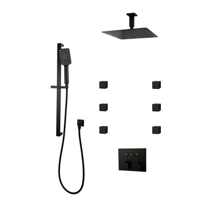 Three Way Thermostatic Shower System F58123-W16ASB6 - Golzar Home