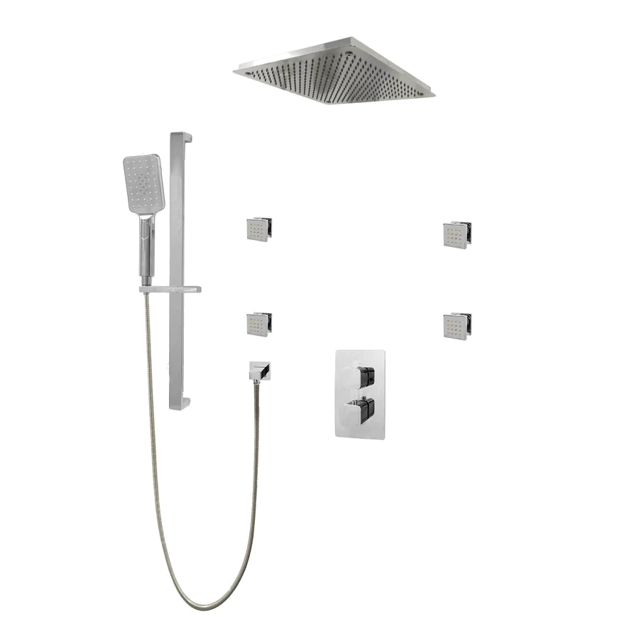 Three Way Thermostatic Shower System F57123-W16ASB4 - Golzar Home