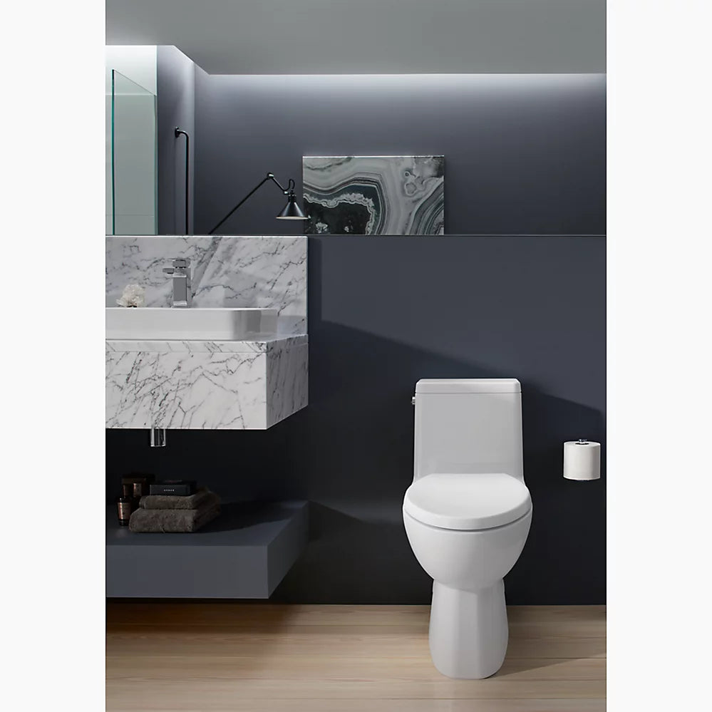 Reach® One-piece compact elongated toilet with skirted trapway, 1.28 gpf - Golzar Home