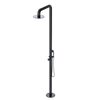 Rubinet Pressure Balance Outdoor Shower with Hand Held Shower & 10" Shower Head - 304 Stainless Steel Black