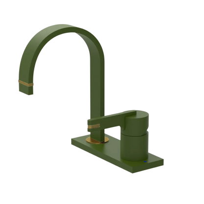 Rubinet 4" Centre Single Control Lav. Set (less drain) Green Envy