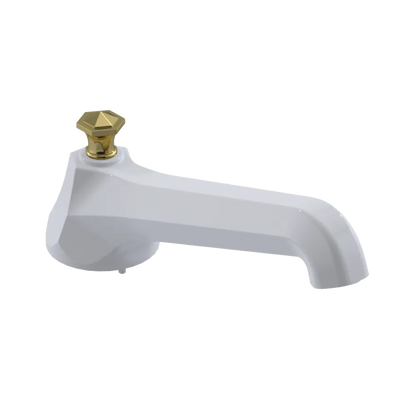 Rubinet Tub Filler Spout Deck Mount White