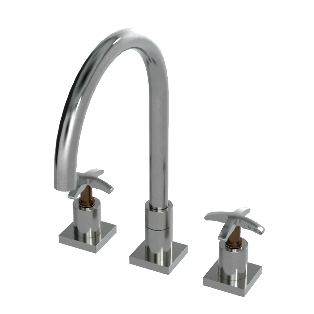 Rubinet Widespread Kitchen Set Satin Nickel