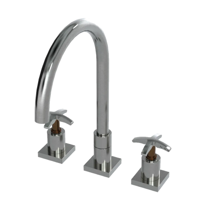 Rubinet Widespread Kitchen Set Satin Nickel