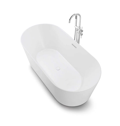 Harmony Matte White 59" x 30" Freestanding Bathtub - FBH5930