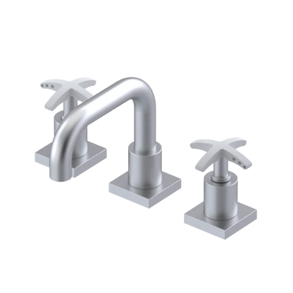 Rubinet Widespread Lav. Set. with Genesis spout (less drain) Satin Chrome