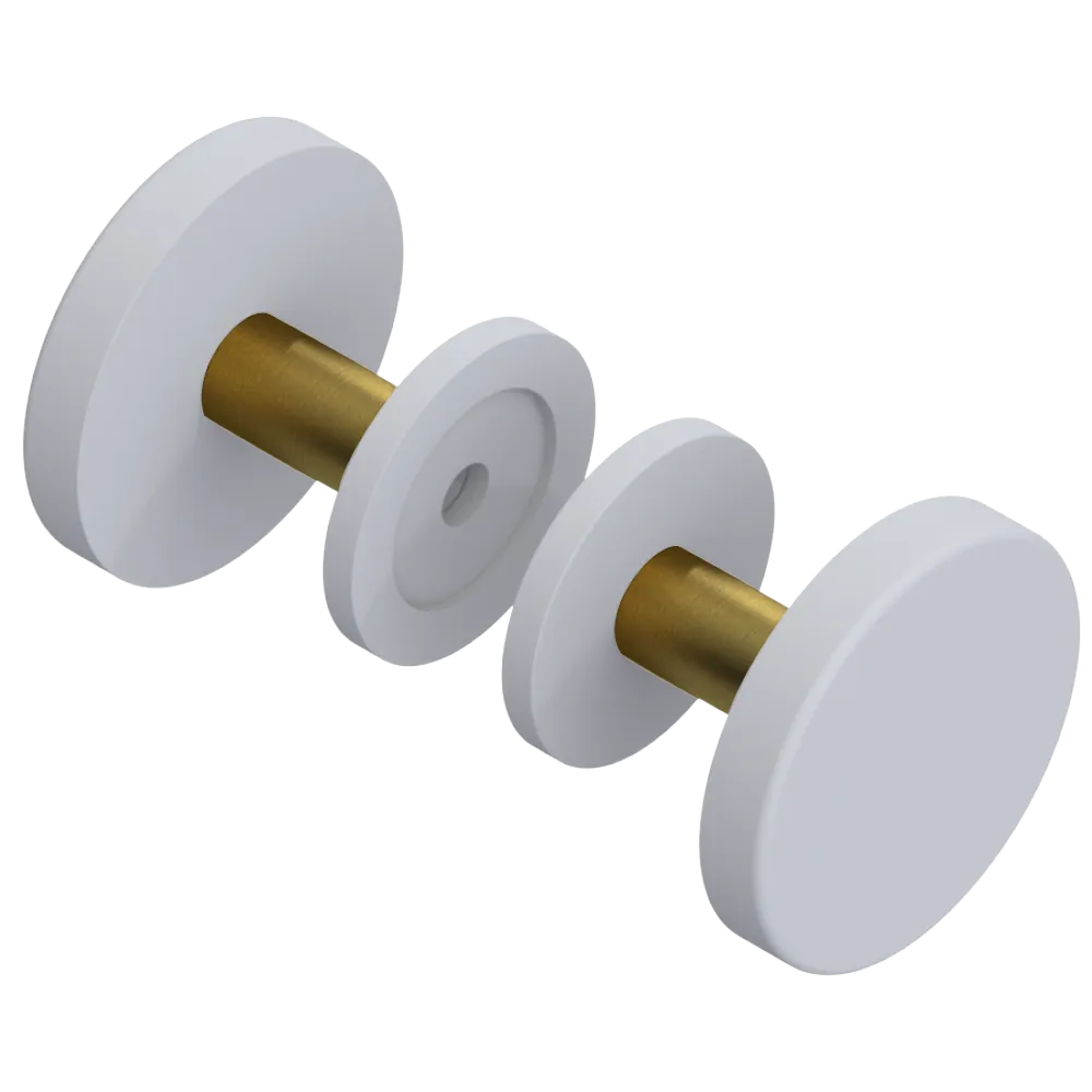 Rubinet Shower Door Knob (set) Matt White