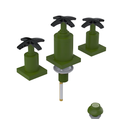 Rubinet Bidet Fitting with Spray, Diverter, and Vacuum Breaker (less drain) Green Envy