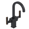 Rubinet Single Hole Dual Handle Lav. Set. (less drain) Black