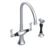 Rubinet Two Handle Single Hole Kitchen Set with Hand Spray Satin Chrome