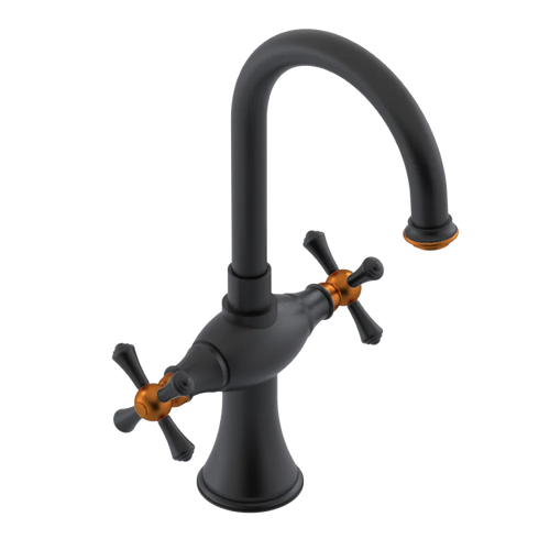 Rubinet Single Hole Dual Handle Lav. Set. (less drain) Matt Black