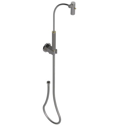 Rubinet Hand Held Shower Bidet with Extended Reach & Dual Function Spray Including Wall Bracket with Supply & Hose (Round) Polished Nickel