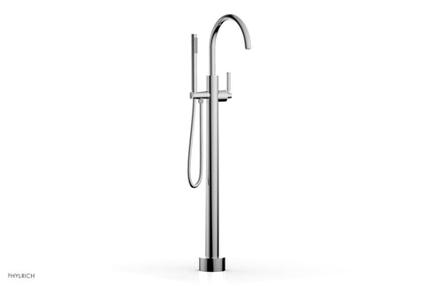 Phylrich BASIC Tall Floor Mount Tub Filler - Lever Handle with Hand Shower D130-44-01