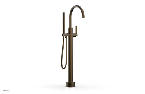 Phylrich BASIC Low Floor Mount Tub Filler - Lever Handle with Hand Shower D130-44-03